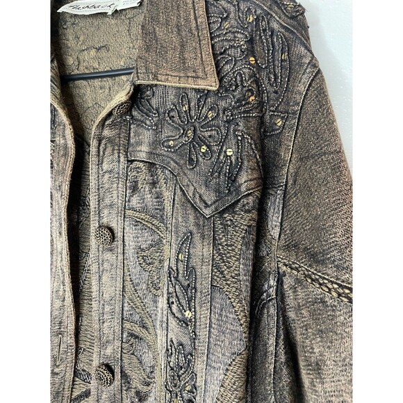 Vintage Flashback Couture Metallic Bronze Jacket Size L - Picture 4 of 8